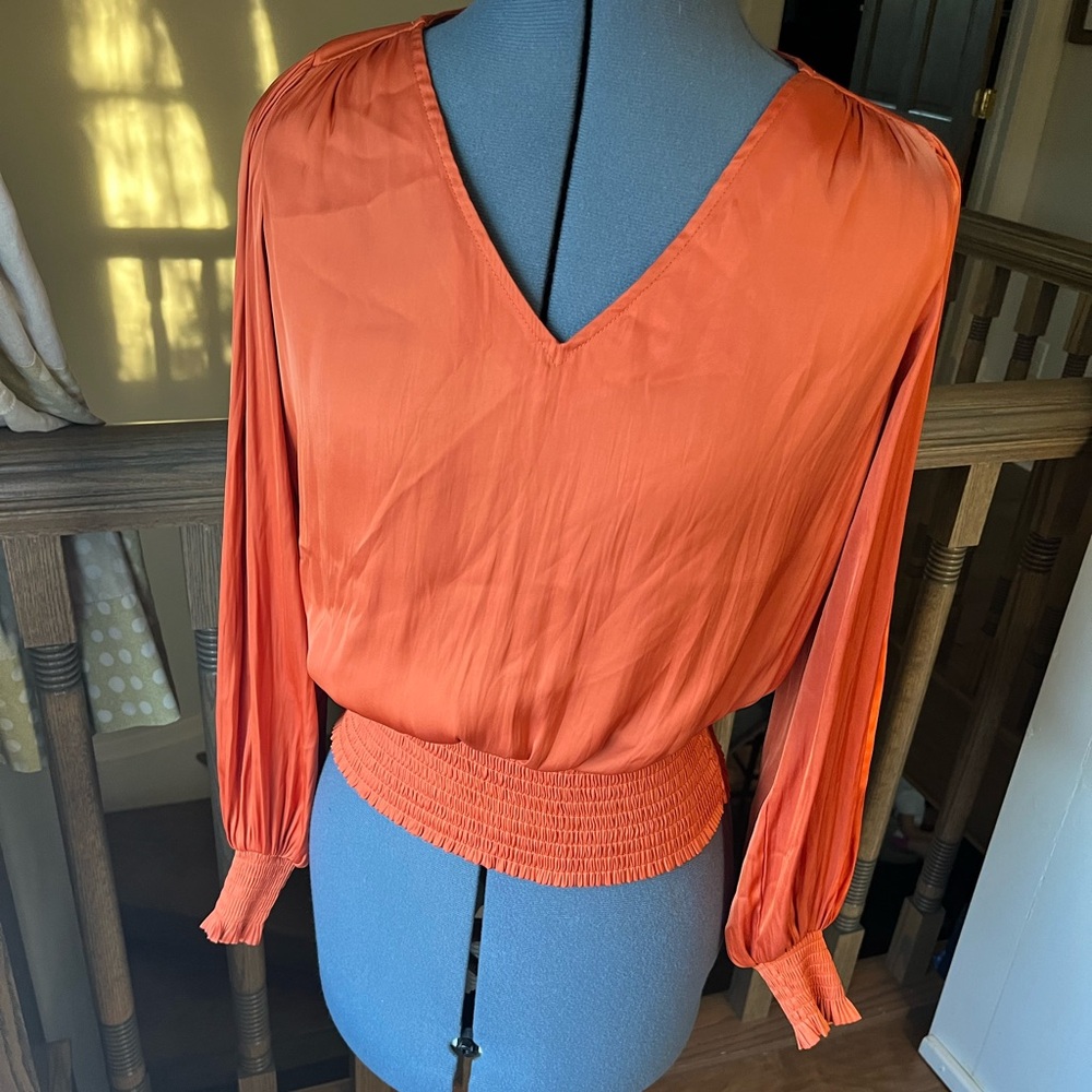 Silky soft Joie xs burnt orange blouse